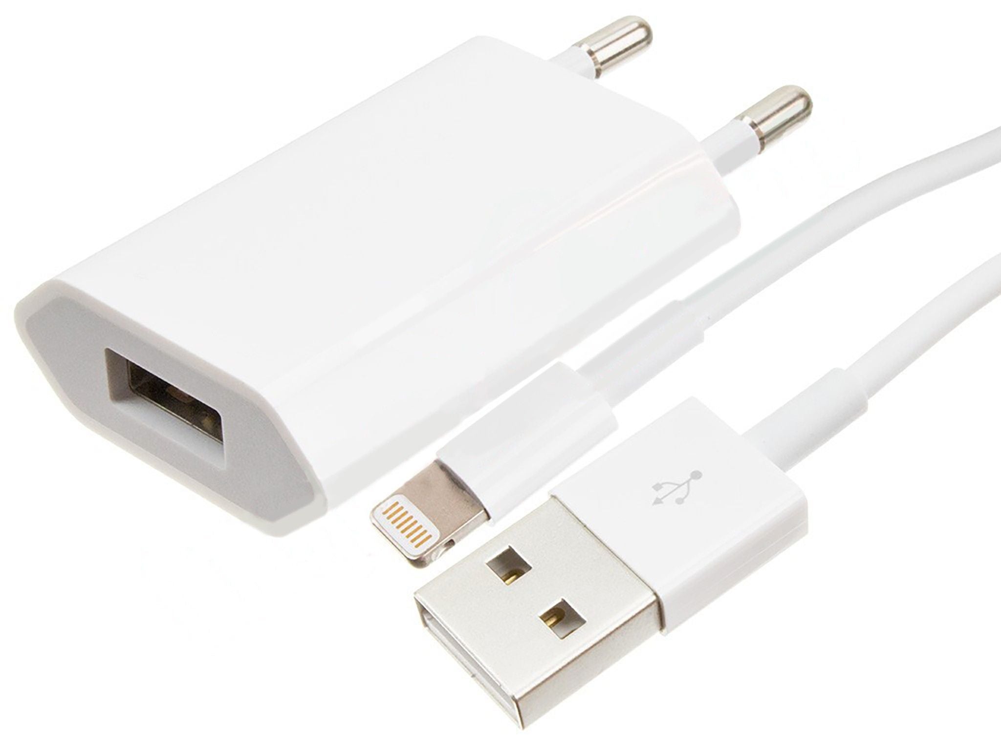 Cargador  coche 3 en 1 blanco iPhone 7