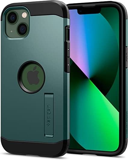 Funda Spigen Tough Armor iPhone 13 Verde Noche