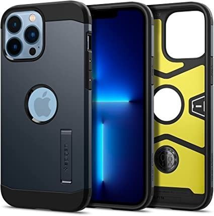 Funda Spigen Tough Armor iPhone 13 Pro Max Metal Pizarrra