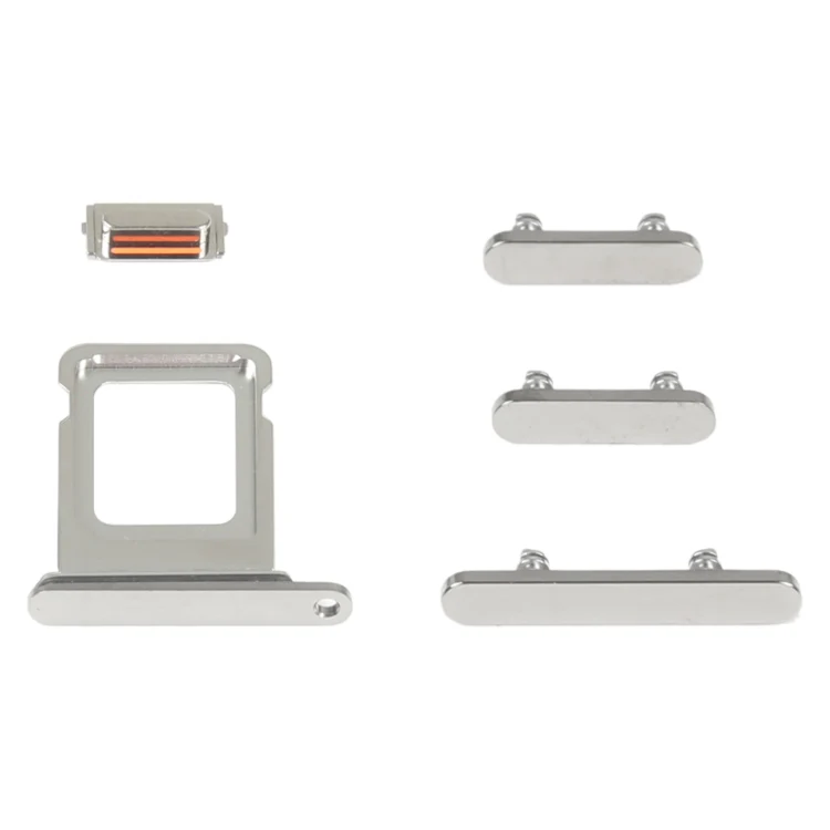 Set Botones + Soporte sim Plata Iphone 14 Pro / 14 Pro Max