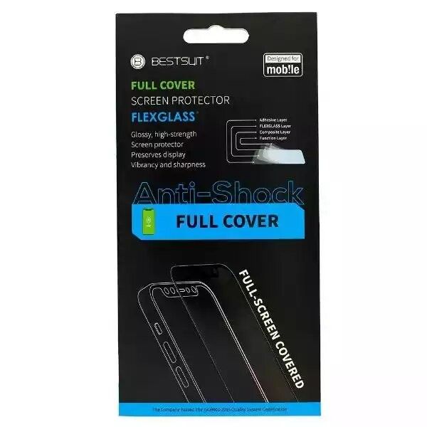 PROTECTOR HIDROGEL BESTSUIT FLEXIBLE 5D NEGRO PARA IPHONE 15 PLUS
