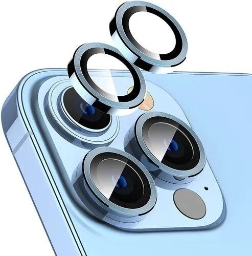 Set 3 anillos metal camara azul iPhone 13 Pro Max