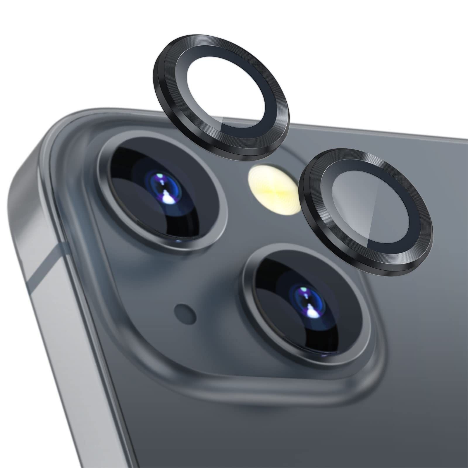 Set 2 cubiertas camara negras para IPhone 13 / 13 Mini