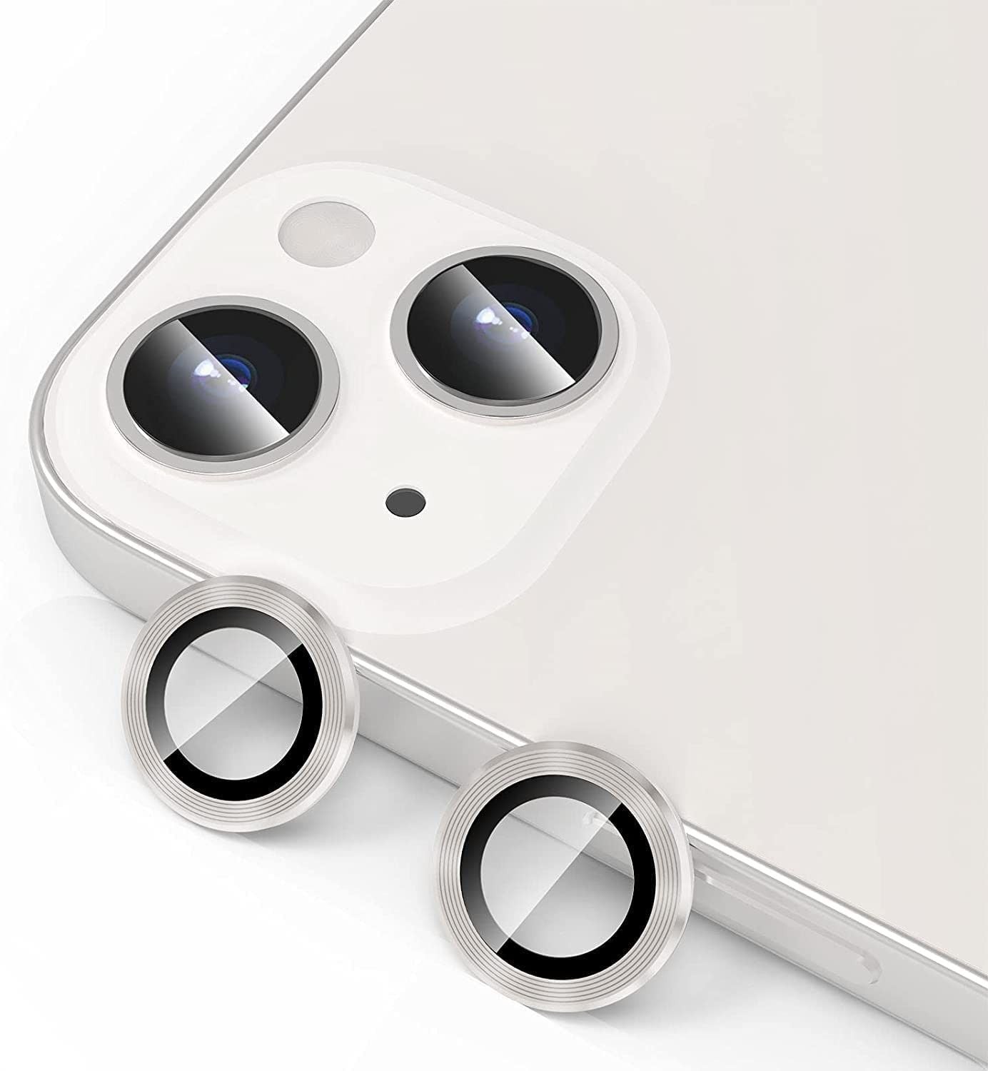Set 2 cubierta camara blanca para IPhone 13 / 13 mini