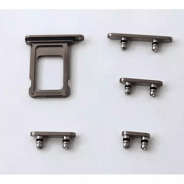 Soporte sim y botones Dorados para iPhone 16 Pro A3293 A3083 A3292 A3294 16 Pro Max A3296 A3084 A3295 A3297