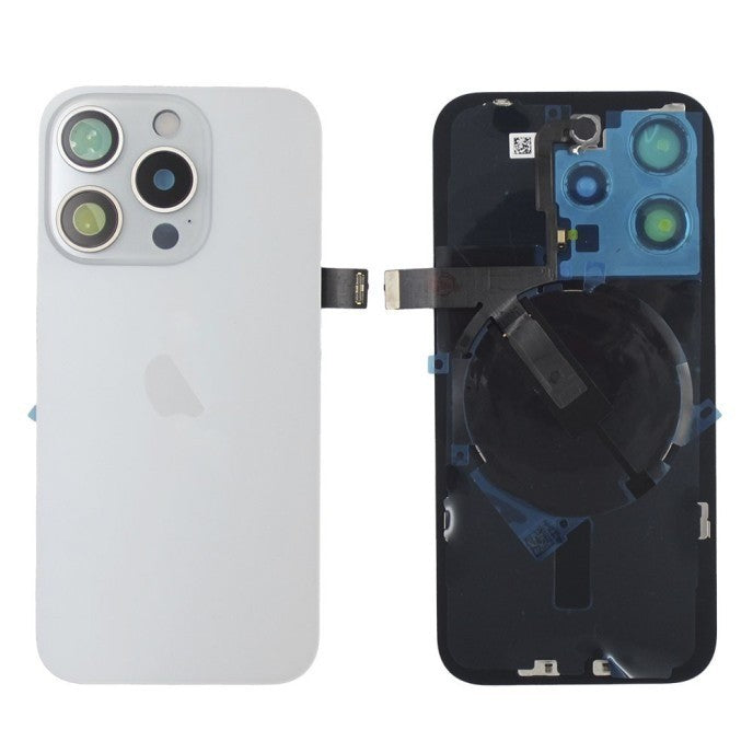 Tapa trasera iPhone 15 Pro Blanco (Con Componentes)