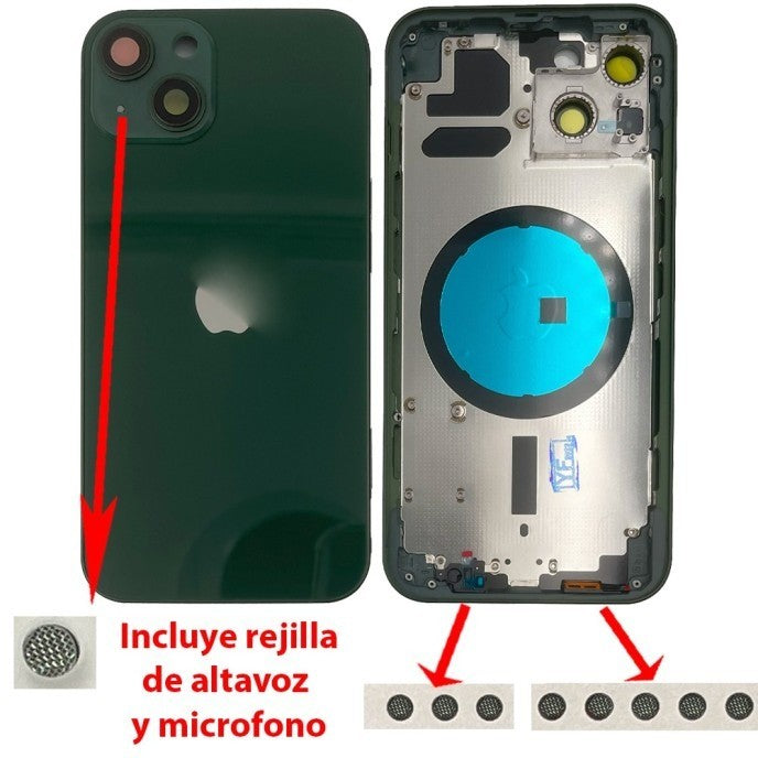 Chasis+tapa trasera iPhone 13 Verde (Con Rejillas)