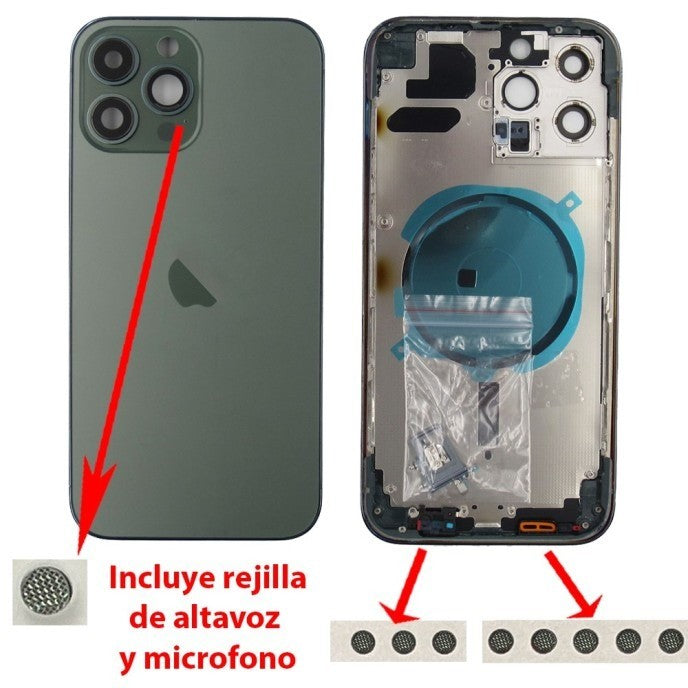 Chasis+tapa trasera iPhone 13 Pro Max Verde (Con Rejillas)
