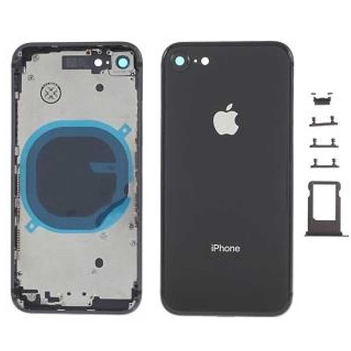 Chasis+tapa trasera iPhone 8 Negro (Con Rejillas)