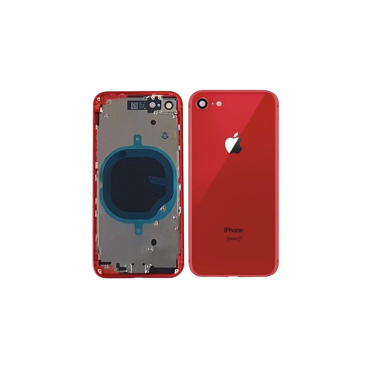 Chasis+tapa trasera iPhone 8 Rojo (Con Rejillas)