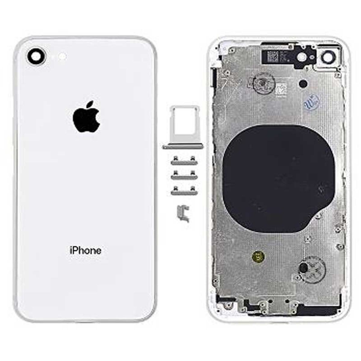 Chasis+tapa trasera iPhone 8 Blanco /Plata (sin componentes)