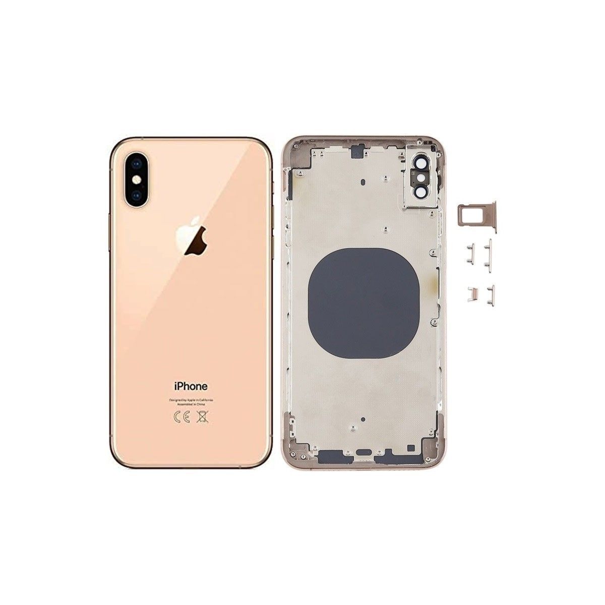 Chasis+tapa traseraiPhone Xs Max Dorado (Con Rejillas)