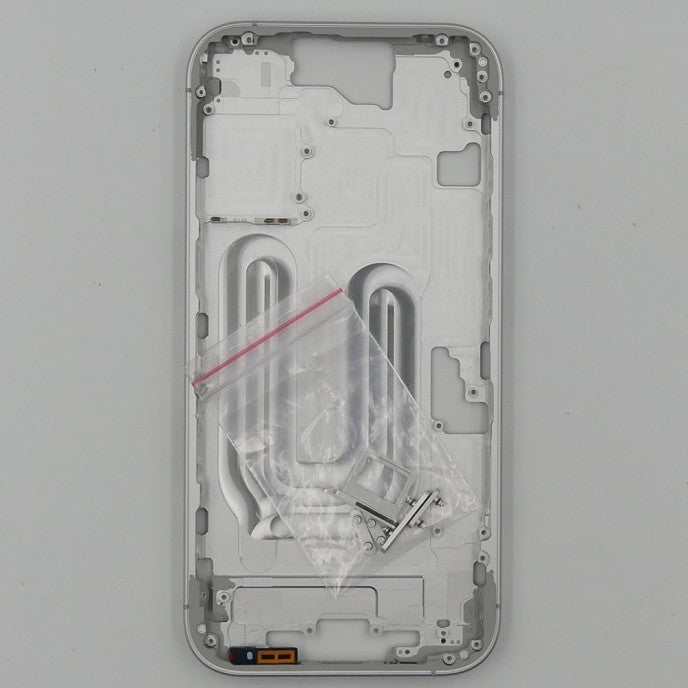 Chasis+tapa trasera iPhone 16 Blanco (Con Rejillas)