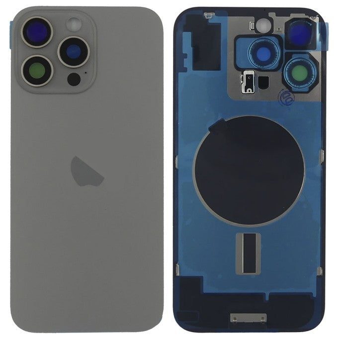 Chasis+tapa trasera iPhone 16 Pro Max Titanio Natural (Con Rejillas)