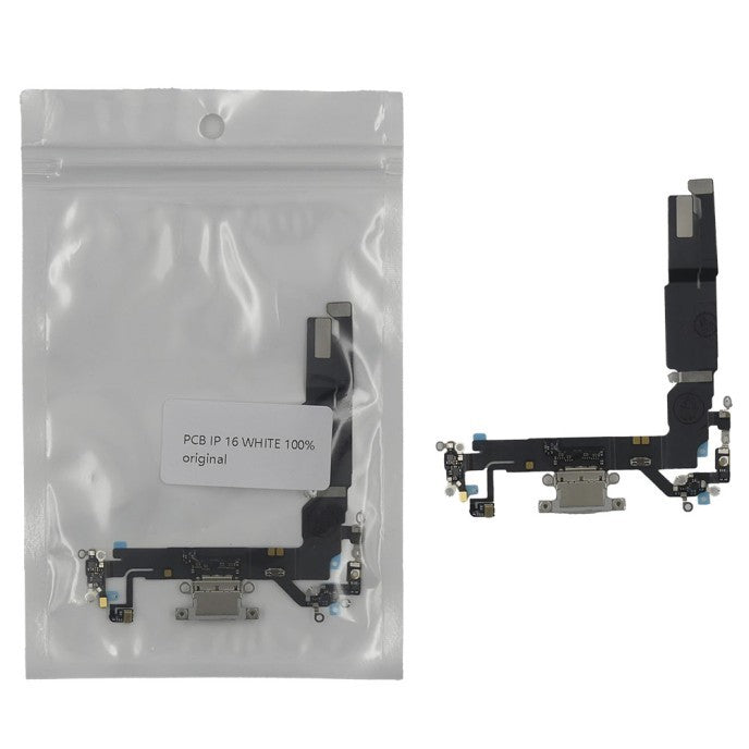 Flex Conector de carga iPhone 16 Blanco