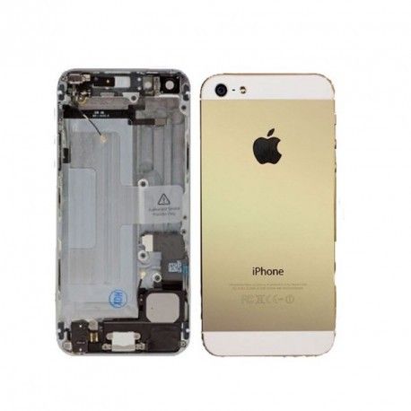 Carcasa Trasera + Chasis Central iPhone 5 Blanco/Oro Completo