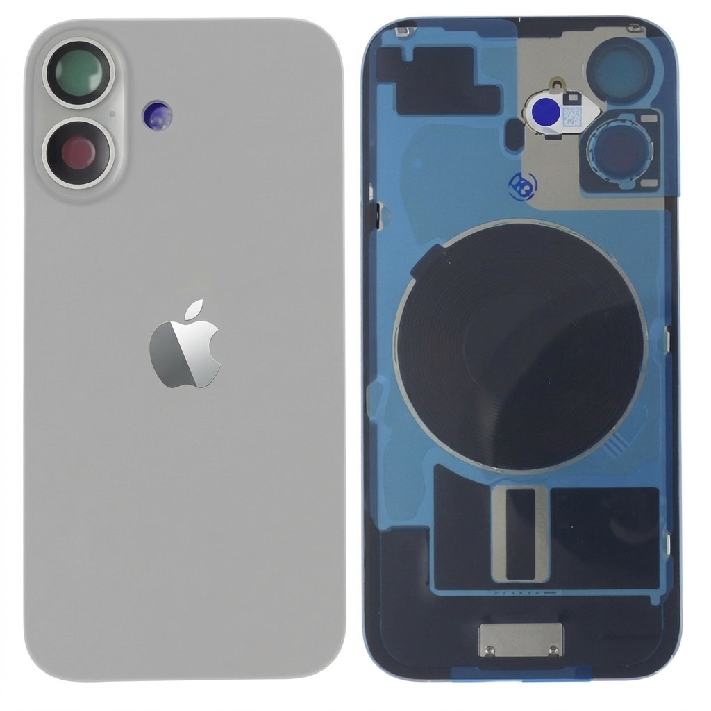 Chasis iPhone 16 BLANCO tapa trasera (Unibody, INCLUYE rejillas) Original