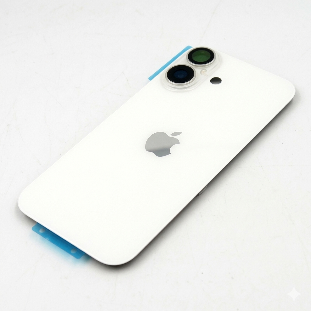 Tapa trasera iPhone 16 BLANCA (Unibody, Soporte Metal, Imán y Lente) Original