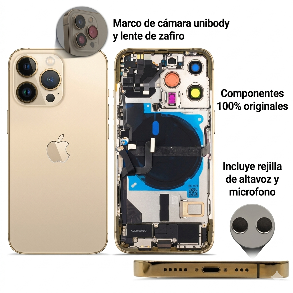 Chasis iPhone 13 Pro Dorado con componente 100% original