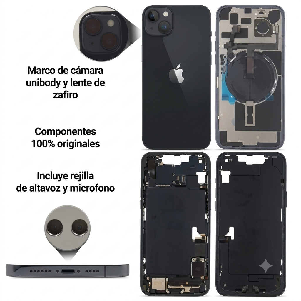 Chasis iPhone 14 Plus Negro con componenetes 100% original