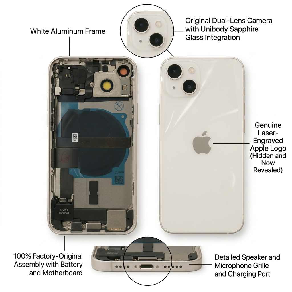 Chasis iPhone 13 Mini Blanco con componentes 100% original