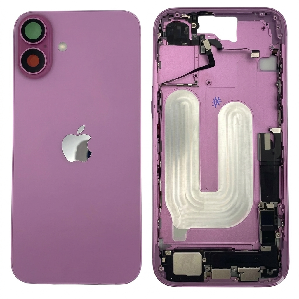 Chasis iPhone 16 PLUS ROSA CON COMPONENTES 100% originales