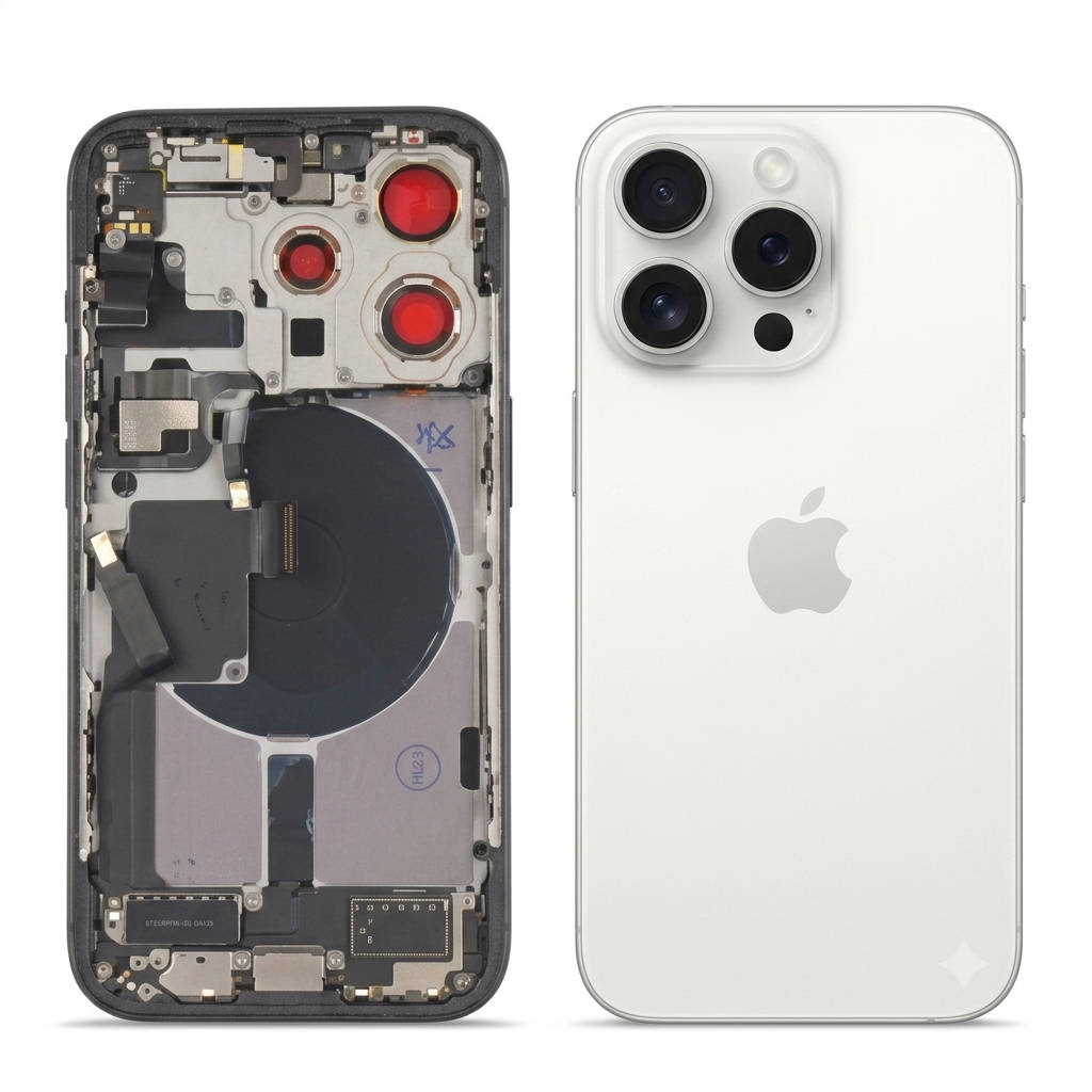 Chasis iPhone 15 Pro Blanco con componenetes 100% original