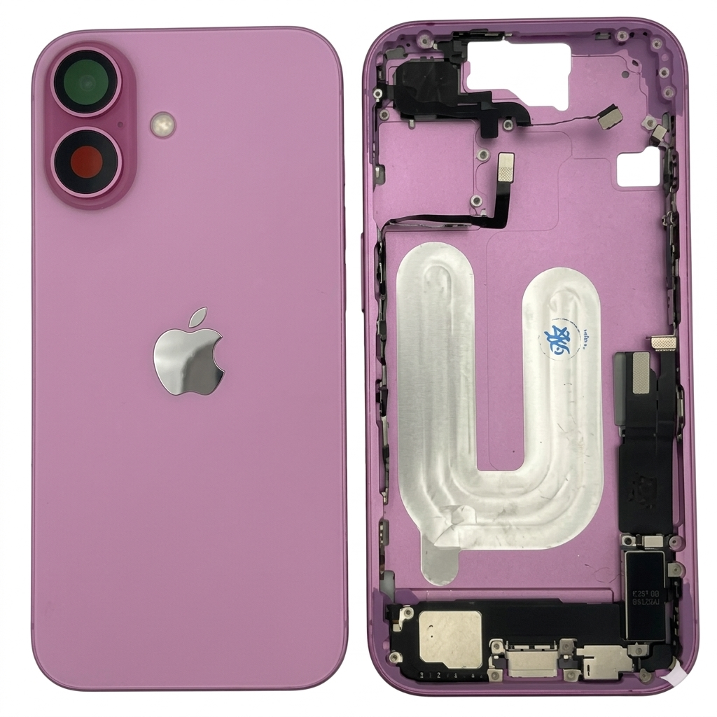 Chasis iPhone 16 ROSA CON COMPONENTES 100% originales