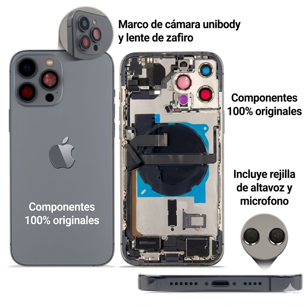 Chasis iPhone 13 Pro Max Azul con componente 100% original