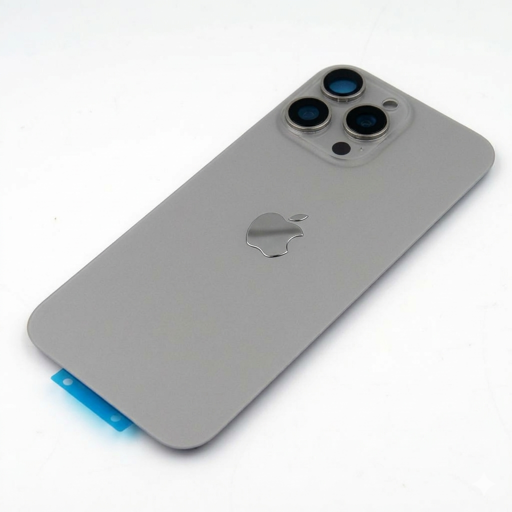 Tapa trasera iPhone 16 PRO MAX TITANIO NATURAL (Unibody, Soporte Metal, Imán y Lente) Original