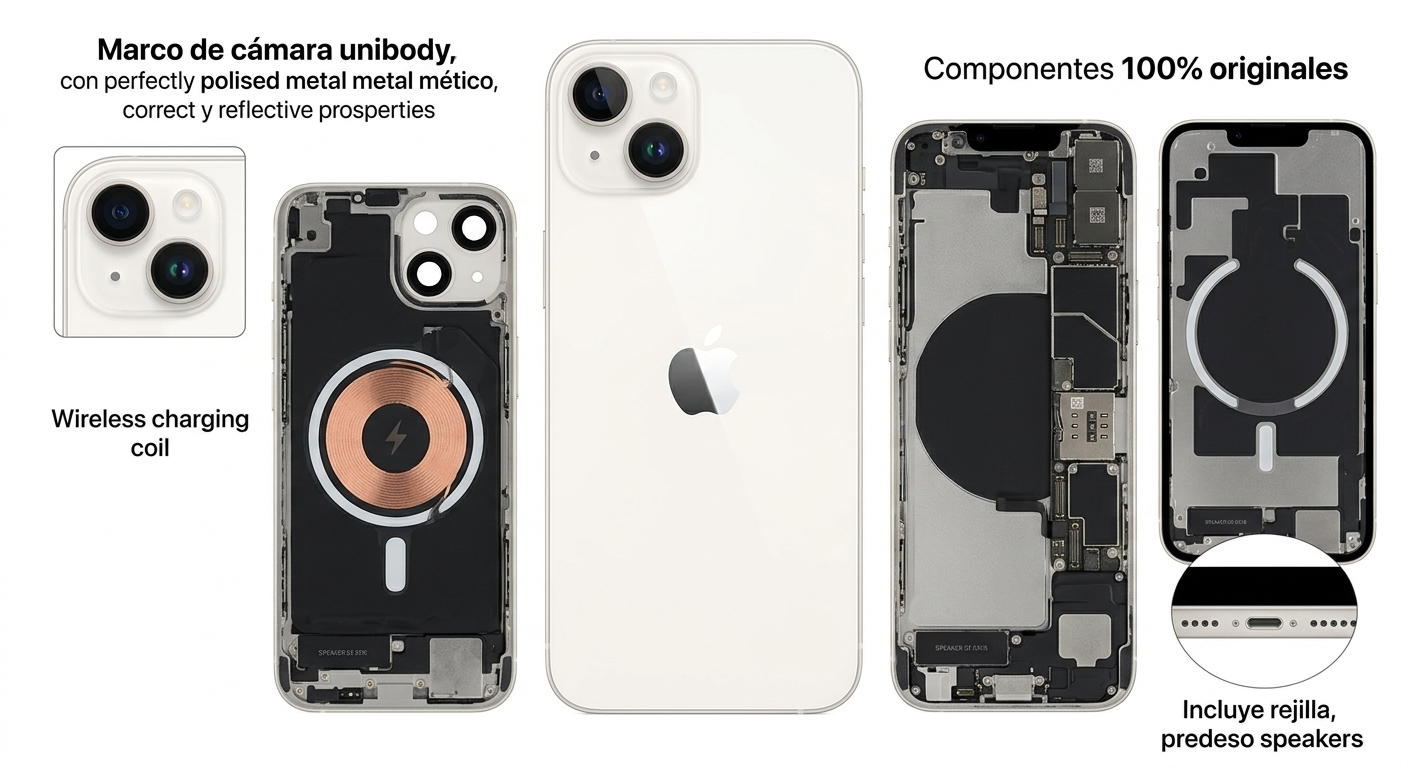 Chasis iPhone 14 Plus Blanco con componenetes 100% original