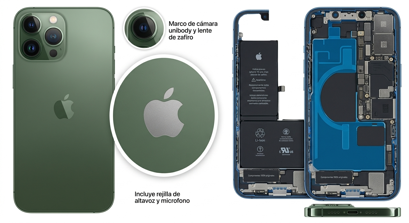 Chasis iPhone 13 PRO MAX VERDE CON COMPONENTES 100% originales
