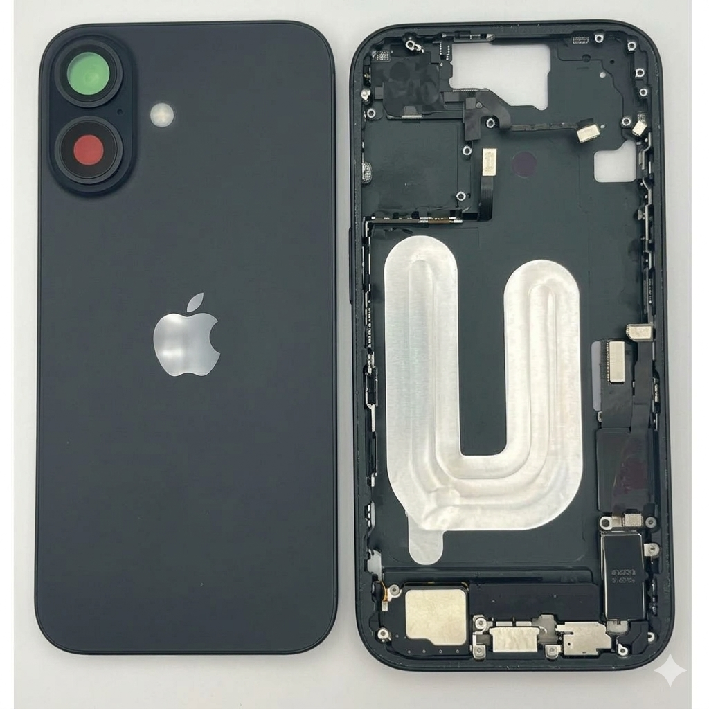 Chasis iPhone 16 NEGRO CON COMPONENTES 100% originales