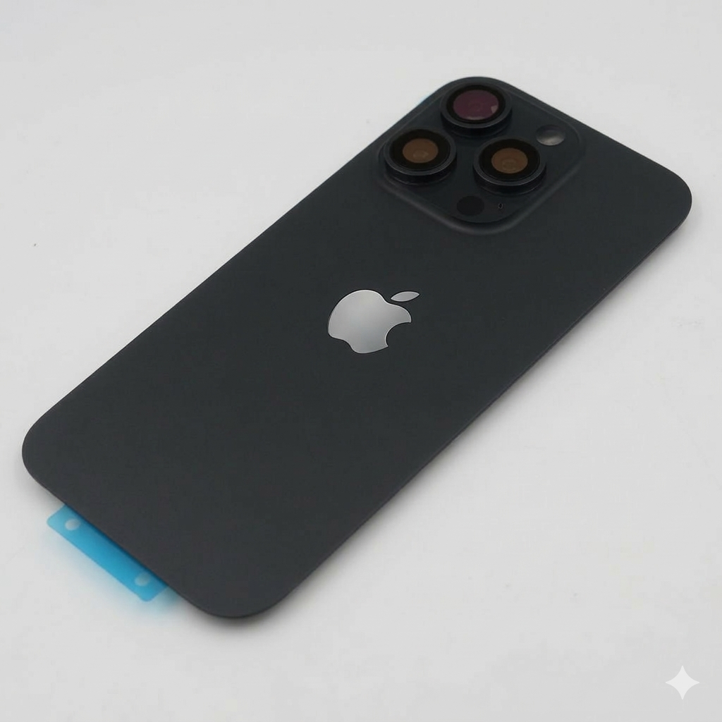 Tapa trasera iPhone 16 PRO NEGRO (Unibody, Soporte Metal, Imán y Lente) Original