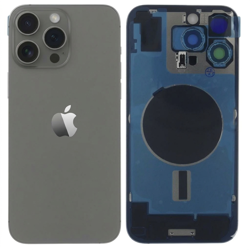 Chasis iPhone 16 PRO MAX NATURAL tapa trasera (Unibody, INCLUYE rejillas) Original