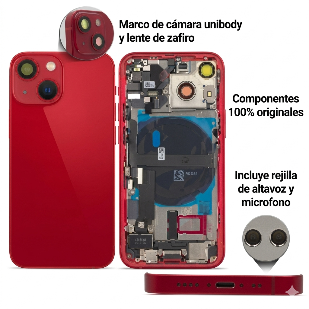 Chasis iPhone 13 Rojo con componentes 100% originales
