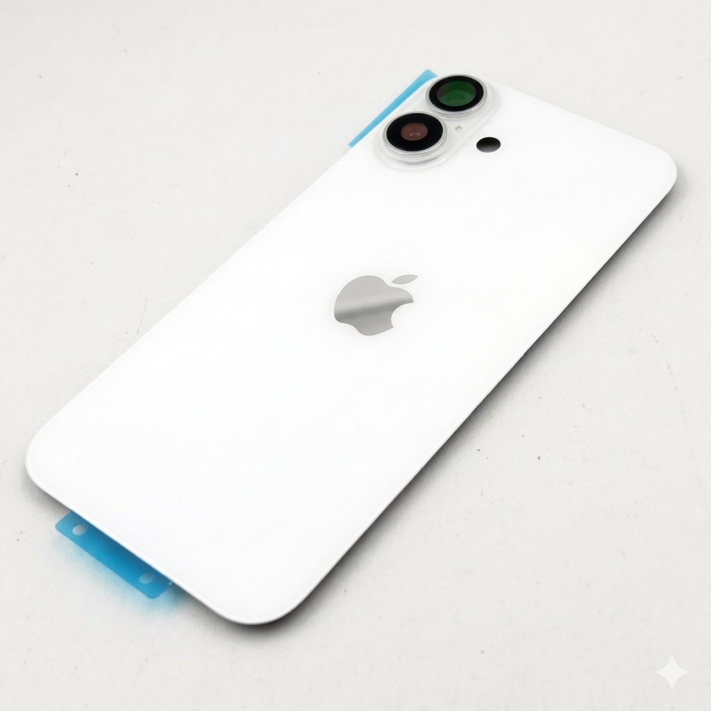 Tapa trasera iPhone 16 PLUS BLANCA (Unibody, Soporte Metal, Imán y Lente) Original