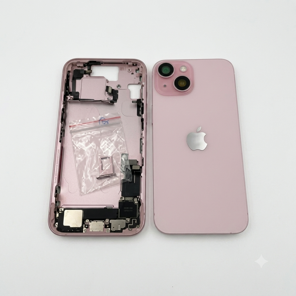 Chasis iPhone 15 Rosa con componentes 100% original