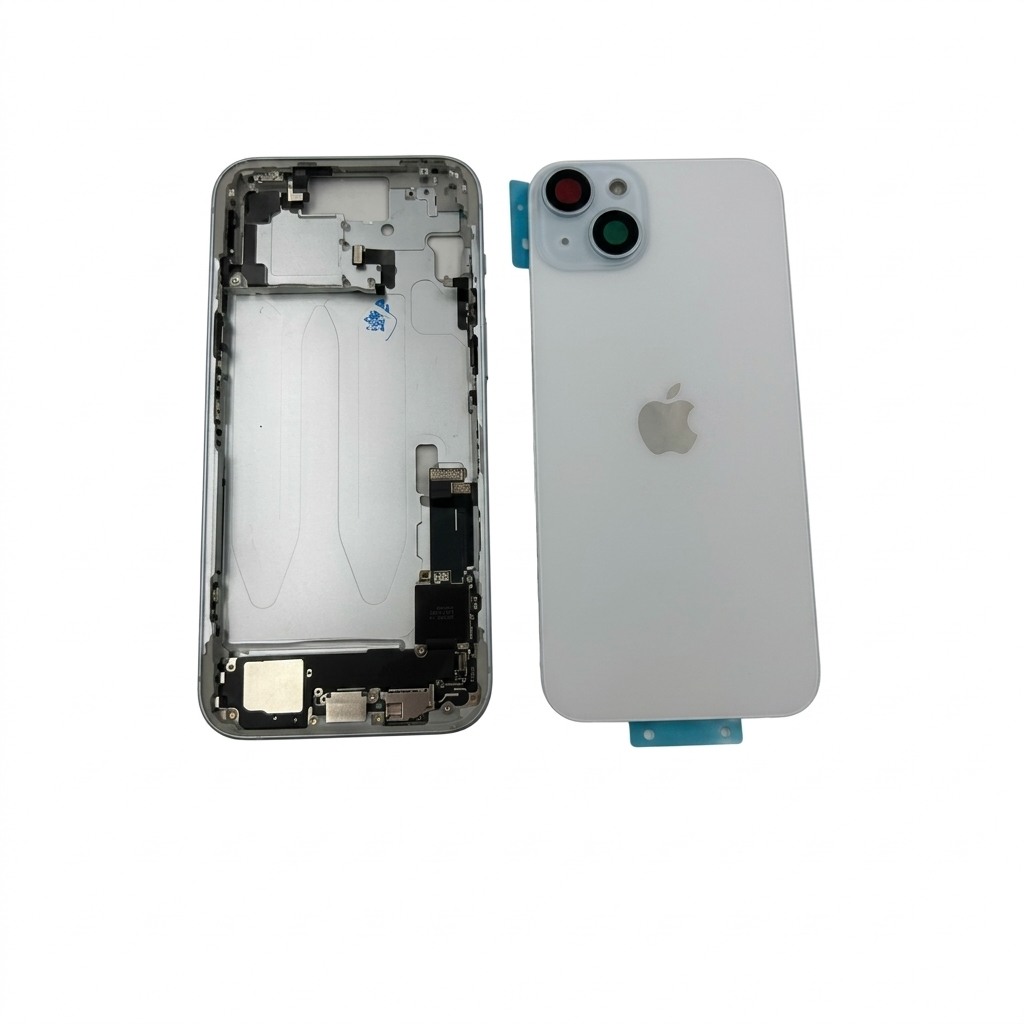 Chasis iPhone 15 Plus Azul blanco con componenetes 100% original