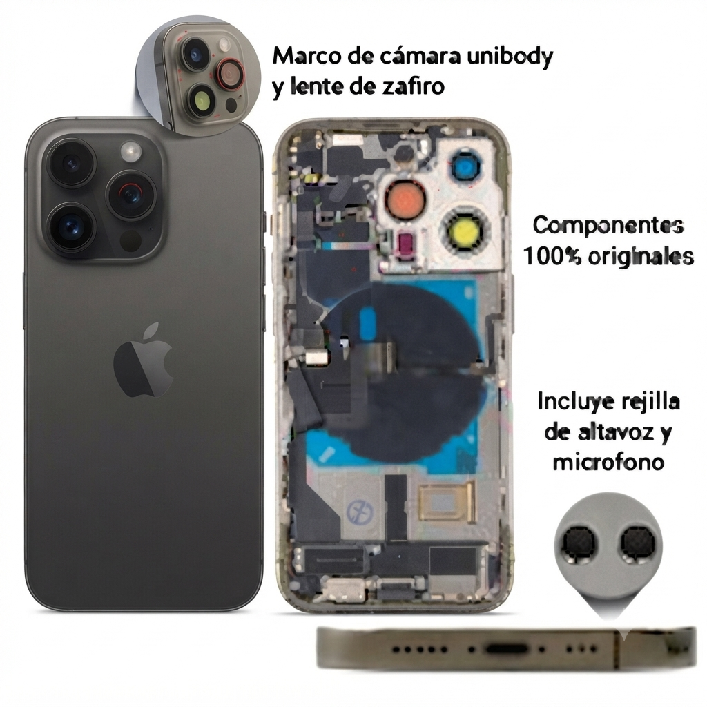 Chasis iPhone 14 PRO MAX DORADO CON COMPONENTES 100% originales