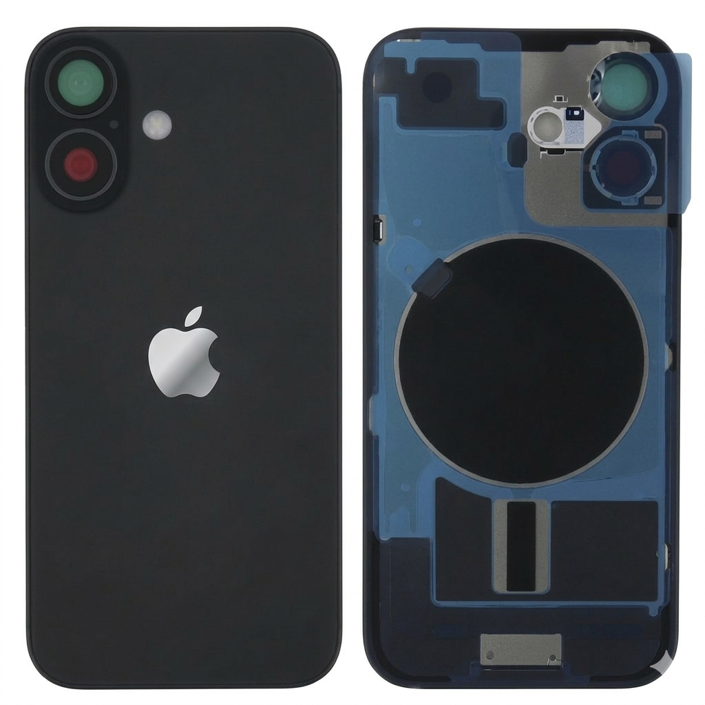 Chasis iPhone 16 NEGRO tapa trasera (Unibody, INCLUYE rejillas) Original