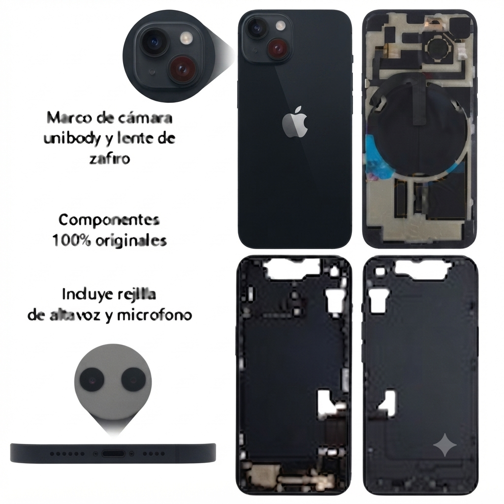 Chasis iPhone 14 Negro con componentes 100% original
