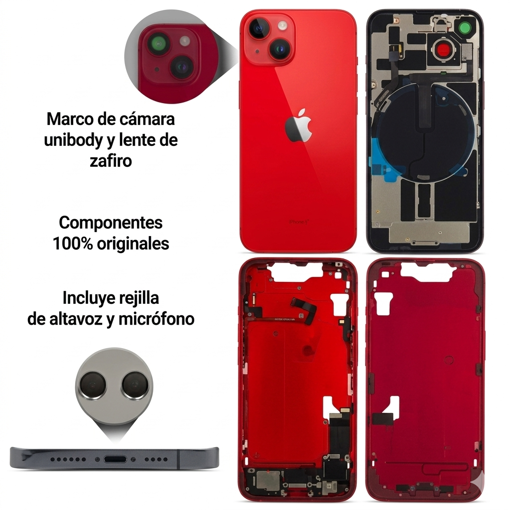 Chasis iPhone 14 Plus Rojo con componenetes 100% original