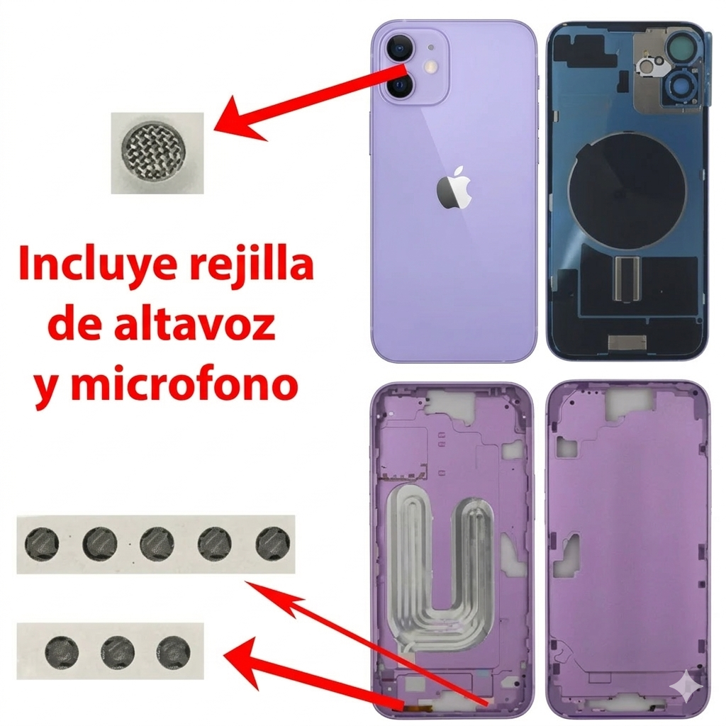 Chasis iPhone 16 PLUS ROSA tapa trasera (Unibody, INCLUYE rejillas) Original