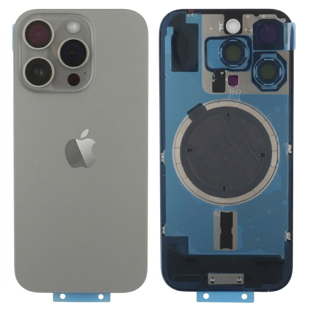 Tapa trasera iPhone 16 PRO NATURAL (Unibody, Soporte Metal, Imán y Lente) Original