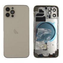 Chasis iPhone 12 Pro Dorado tapa trasera (INCLUYE rejillas)