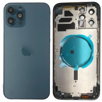Chasis iPhone 12 Pro Max Azul tapa trasera (INCLUYE rejillas)