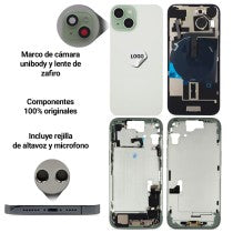 Chasis iPhone 15 Plus Verde con componentes 100% original